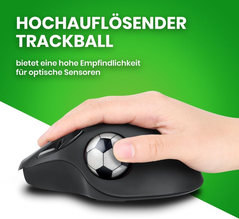 Perixx PERIPRO-303FTB 1.34 Inches Sports Trackball - Fun Novelty Soccer Design - Compatible for M570, M575, PERIMICE-517/520/717/720, and Other 1.34inches Trackball Mouse - Image 4